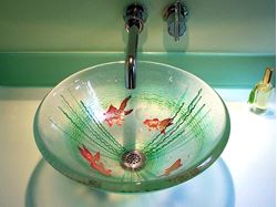 Goldfish Fused Glass Vessel Sink