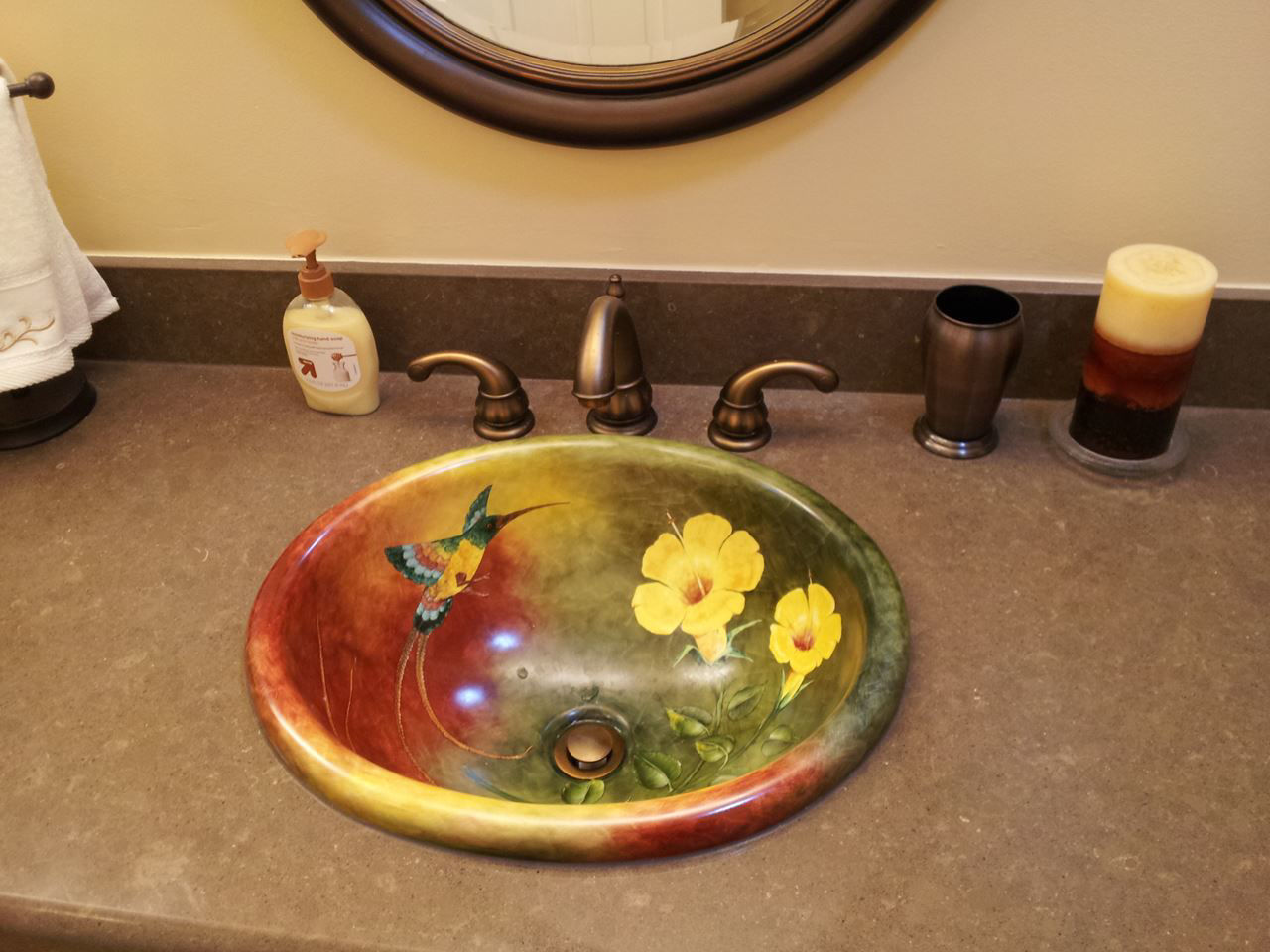 custom painted bathroom sinks