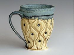 Picture of Small Carved Stoneware Mug