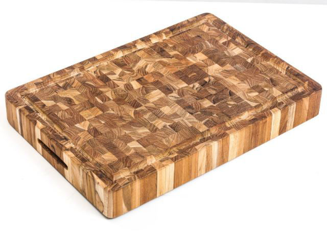 10-Piece 15.5 in. Natural Brown Small Teak Rectangular Cutting Board Set